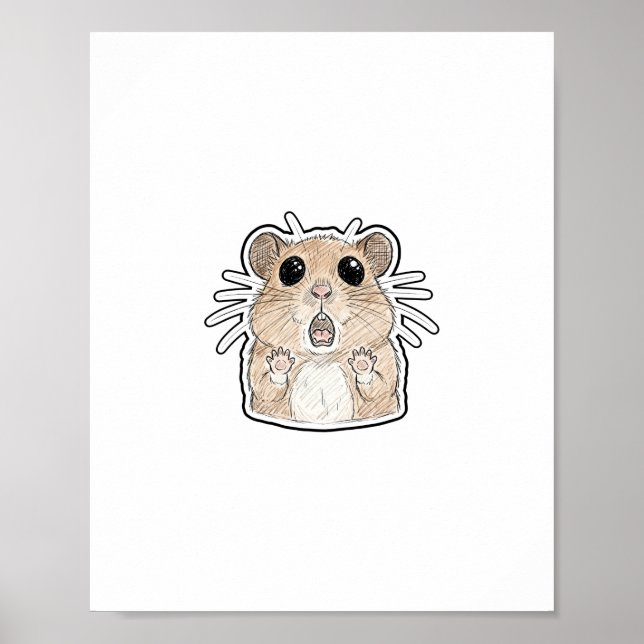 Poster Hamster choqué (Devant)
