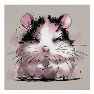 Poster Hamster grincheux