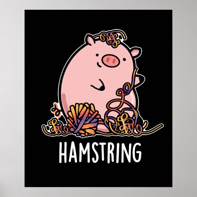 Poster Hamstring Funny Pig Pun Dark BG (Devant)