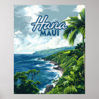 Hana Maui Hawaii Road à Hana Beach Coast Retro