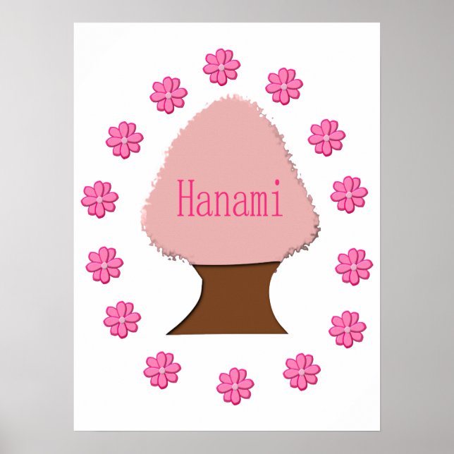 Poster Hanami Cerisier japonais (Devant)