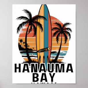 Poster Hanauma Y Hawaii Surfant Surfeur