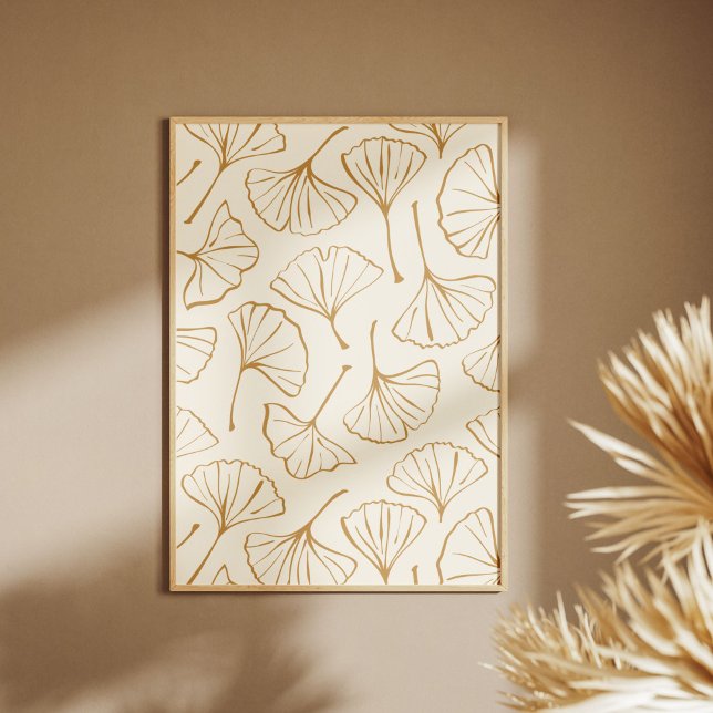 Poster Hand Drawn Ginkgo Japanese Boho Japandi Botanical (Créateur téléchargé)
