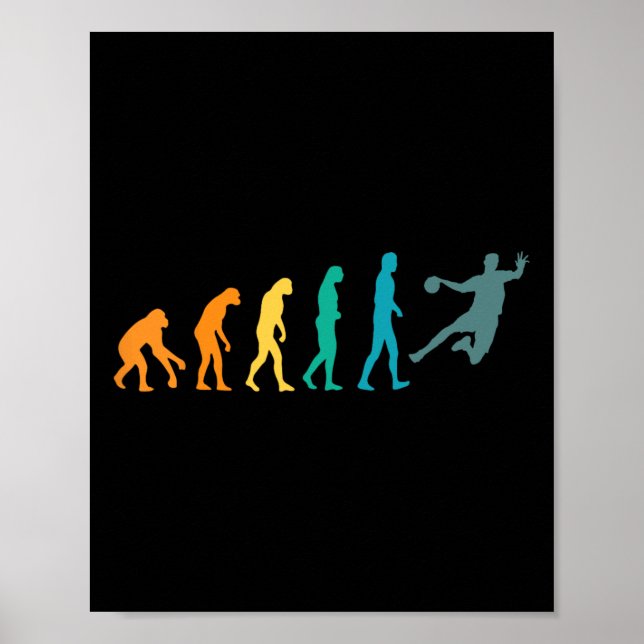 Poster Handball Funny Sport Evolution (Devant)