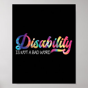 Poster Handicap Pas Un Mauvais Mot Citation Drôle Handica