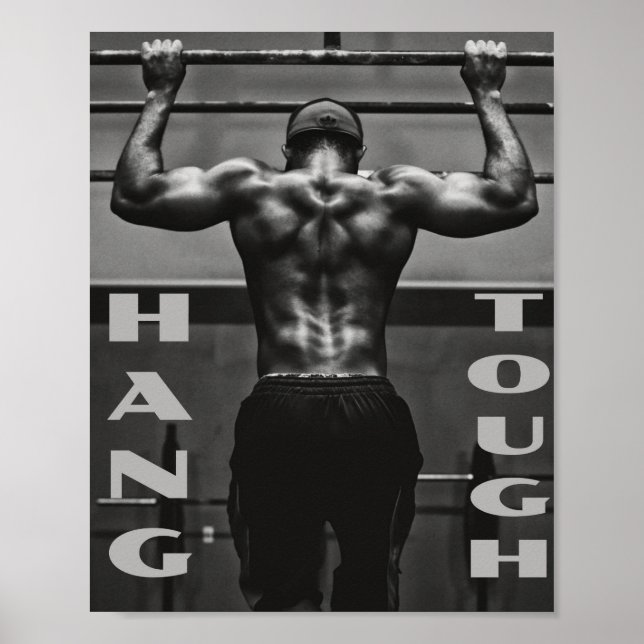 Poster Hang Tough Muscle Man Entraînement Gym (Devant)