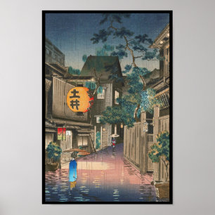 Poster Hanga de tibia d'Ushigome Kagurazaka Tsuchiya
