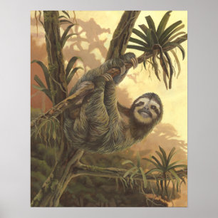 Poster Hangin' In There - trois tots Sloth