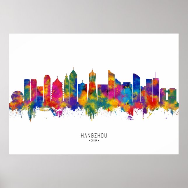 Poster Hangzhou China Skyline (Devant)