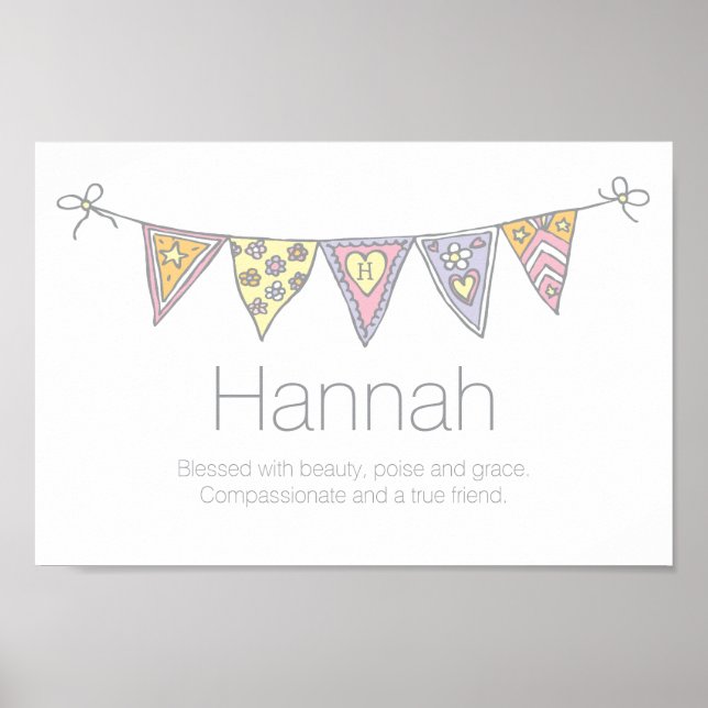 Poster Hannah Girls nom et signification de l'affiche du  (Devant)
