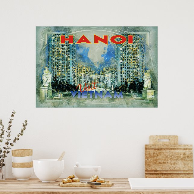 Poster Hanoï, Visitez le Vietnam... (Cuisine)