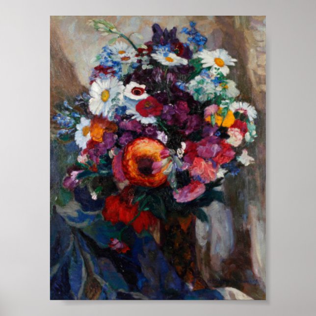 Poster Hans Muller-Dachau Bouquet de fleurs d'été (Devant)