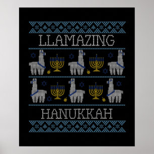Poster Hanukkah - Hanukkah Llamazing