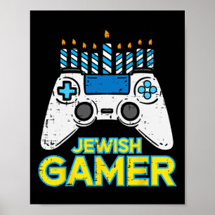 Poster Hanukkah Jeu Vidéo Juif Chanukah Hommes Garçons