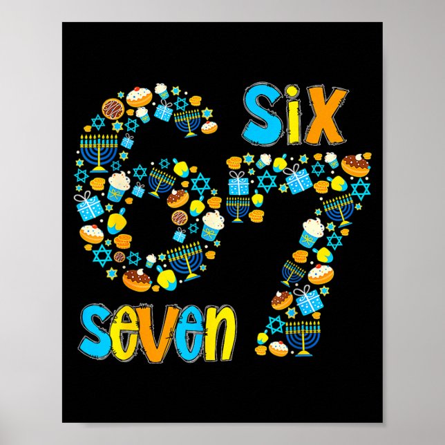 Poster Hanukkah Menorah Dreidel 67 Festive Chanukah Six S (Devant)