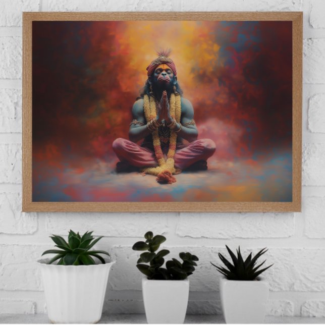 Poster Hanuman Pastel Arc-en-ciel Couleur de la peinture  (Créateur téléchargé)