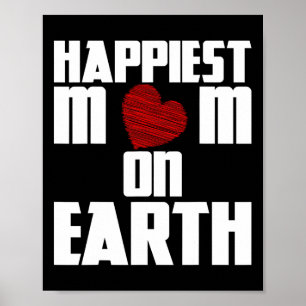 Poster Happiest Mama on Earth Bonne Fête des Mères Retro