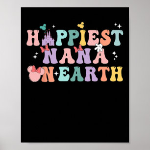 Poster Happiest Nana On Earth Super Maman Fête des Mères 