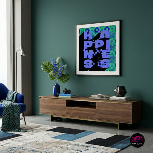 Poster Happiness A Bold Abstrait Statement