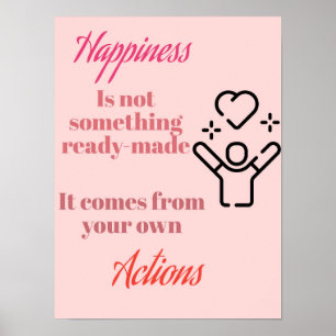 Poster Happiness in Action : citation d'affiche