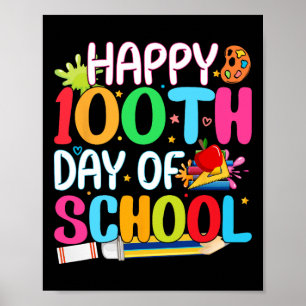 Poster Happy 100e Jour de l'Âge de l'École