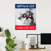 Happy 4 juillet i shih tzu pas chien USA drapeau M