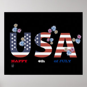 poster  "HAPPY 4th OF JULY"