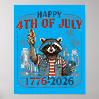 Poster Happy 4th Of July Patriotic Usa Flag