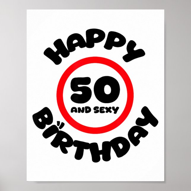 Poster Happy Birthday 50 And Y Funny 50th Birthday Gift  (Devant)