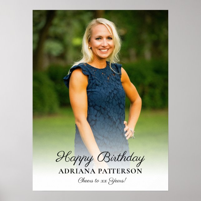 Poster Happy Birthday Photo, Cheers and Welcome to Party  (Devant)