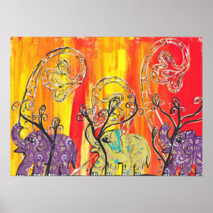 Poster Happy Elephant Parade Print