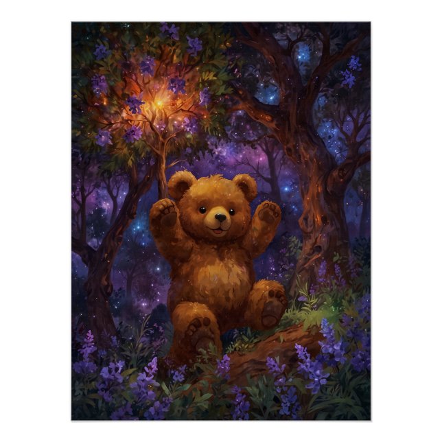 Poster Happy Forest Teddy Bear Art (Devant)