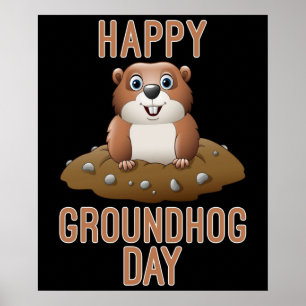 Poster Happy Groundhog Day