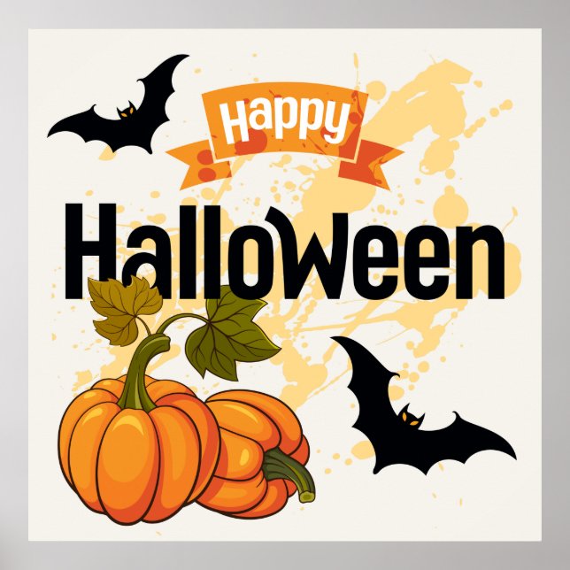 Poster Happy Halloween design (Devant)