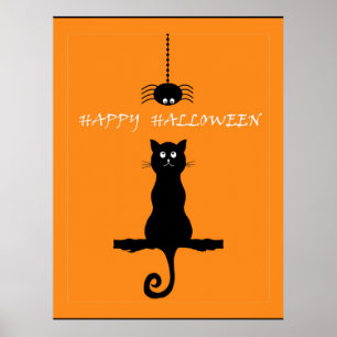 Poster Happy Halloween, design fantaisiste