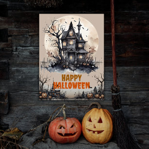 Poster Happy Halloween Eerie Haunted House