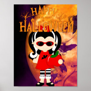 Poster Happy Halloween Little Vampress