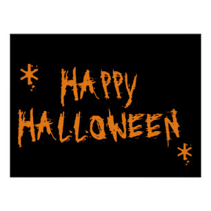 Poster Happy Halloween orange noir effroi