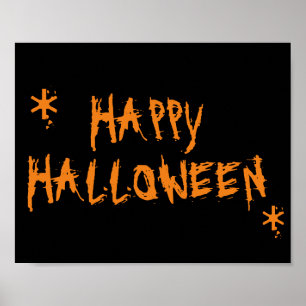 Poster Happy Halloween orange noir effroi