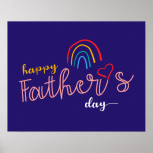 Poster Happy Happy Fête des pères Pride Rainbow