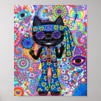 Happy Hippie Chat Paix Signal Lunettes de soleil p