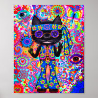 Happy Hippie Chat Paix Signal Lunettes de soleil p
