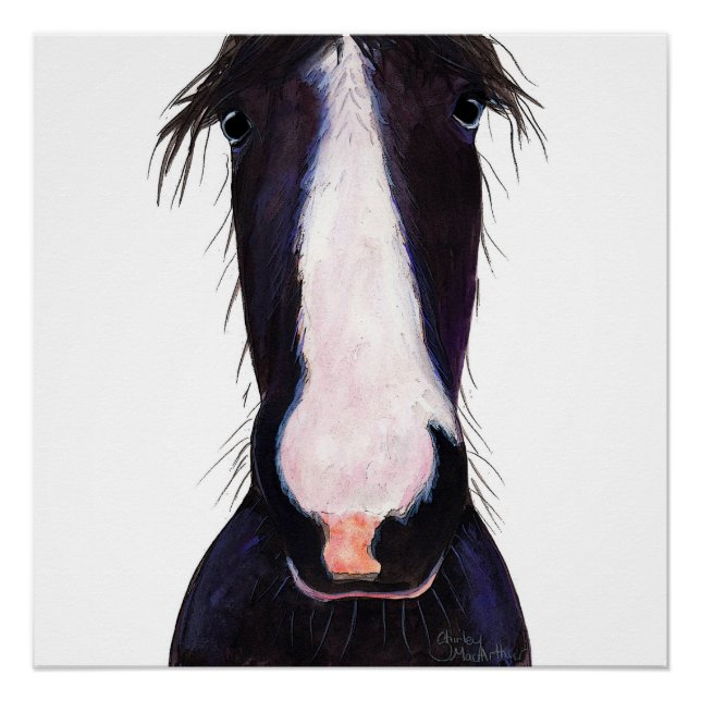 Poster Happy Horse ' JeFF ' par Shirley MacArthur (Devant)