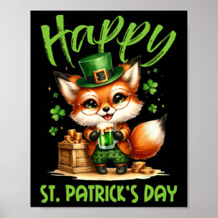 Poster Happy Jour de la Saint Patrick costume tenue Fox I