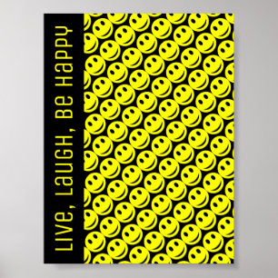 Poster Happy Lächeln Faces Custom Text