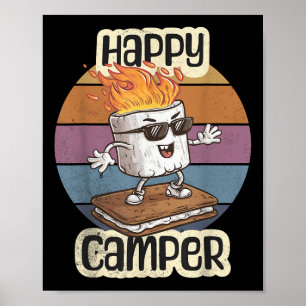 Poster Happy Marshmallow Camper Cute Girls Camp d'enfants