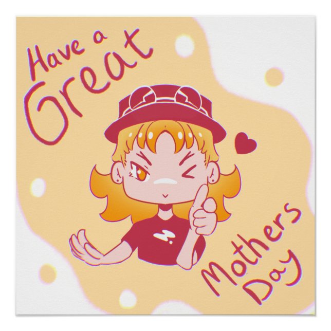Poster Happy Mothers day. (Devant)