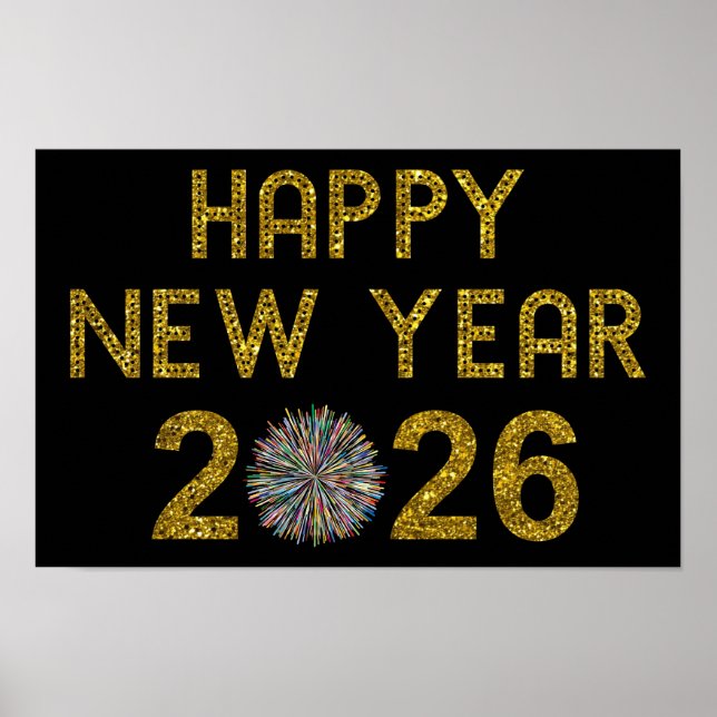 Poster Happy New Year 2026 (Devant)