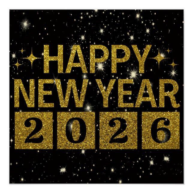 Poster Happy New Year 2026 (Devant)
