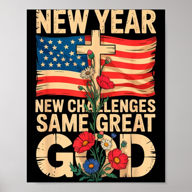 Poster Happy New Year 2026 Christian Challenges Same Grea (Devant)